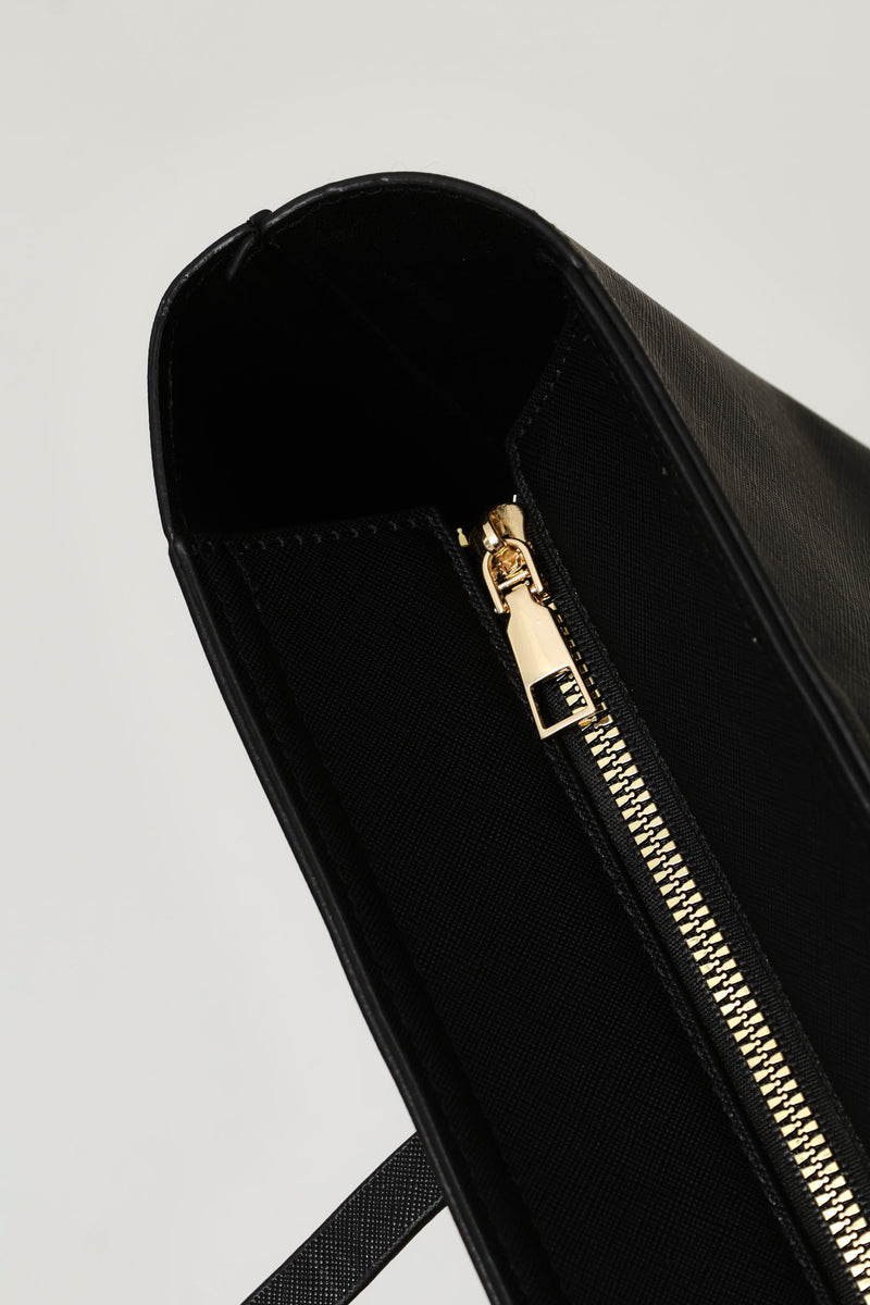Strap Detail Shopper - Black