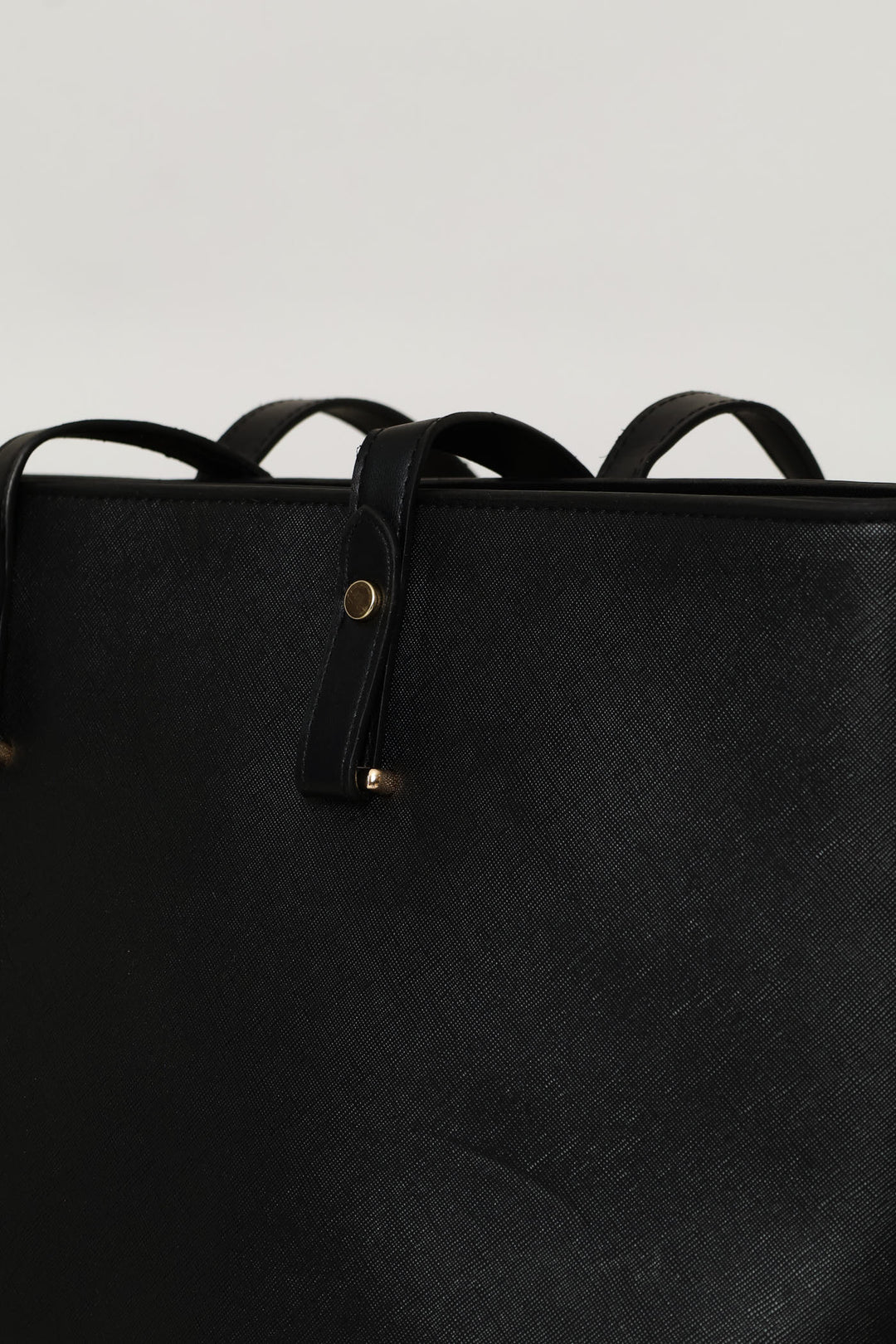 Gold Trim Shopper Bag - Black
