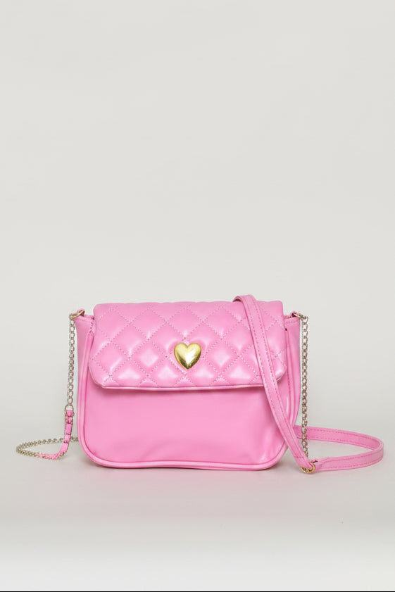 Girls Quilted Sling Bag - Pink