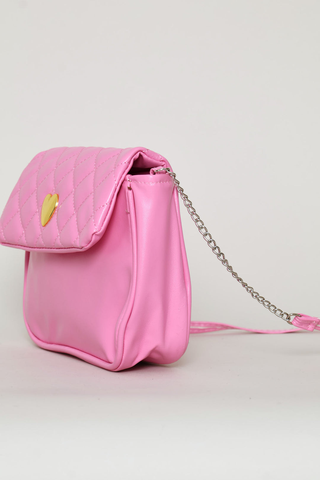 Girls Quilted Sling Bag - Pink