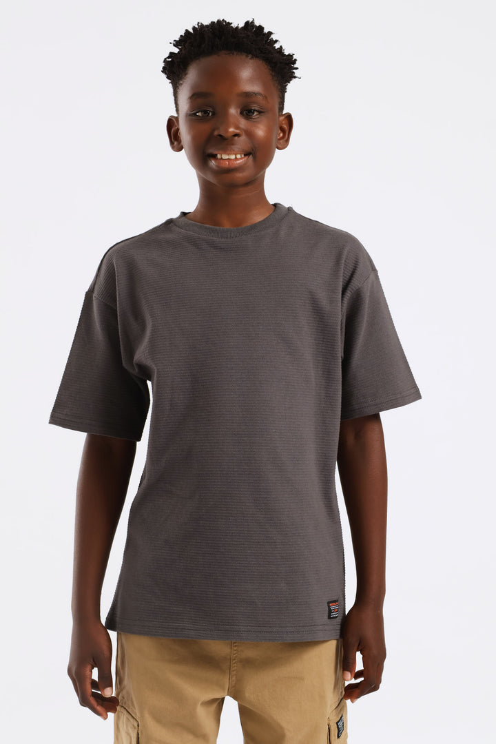 Boys Ottoman Oversized Tee - Charcoal