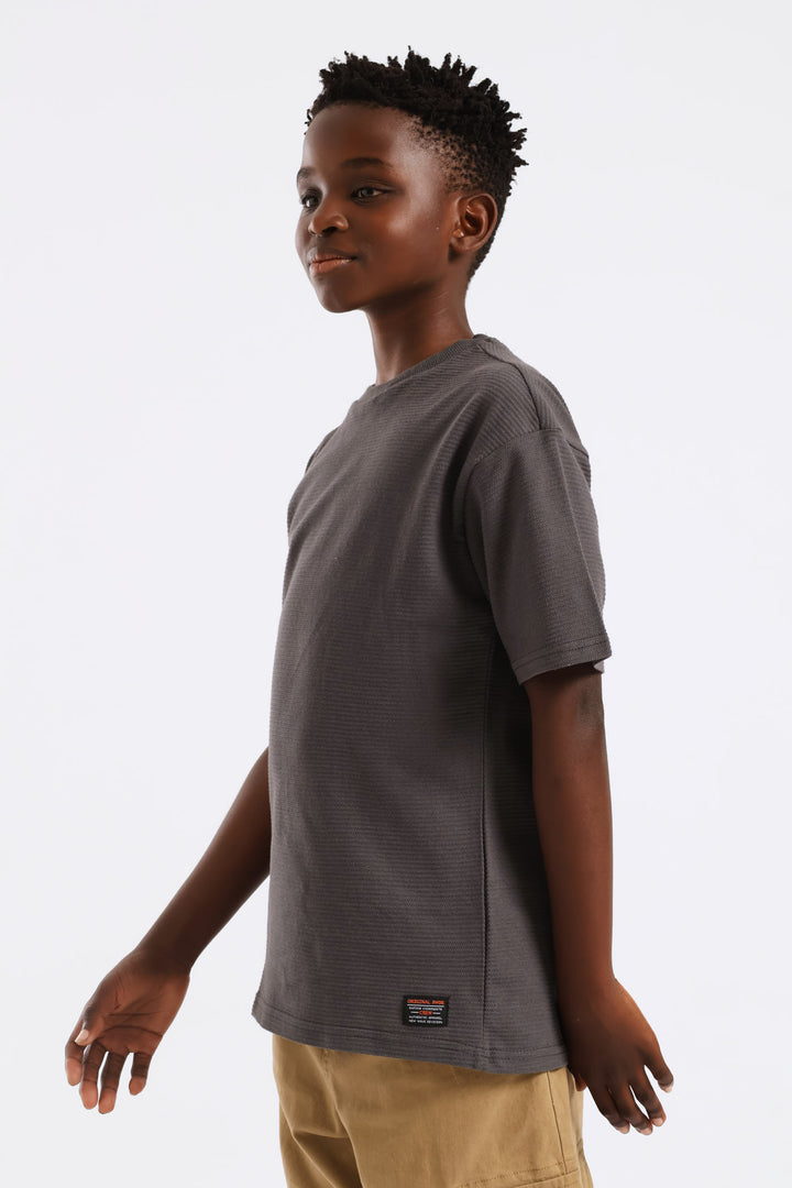 Boys Ottoman Oversized Tee - Charcoal
