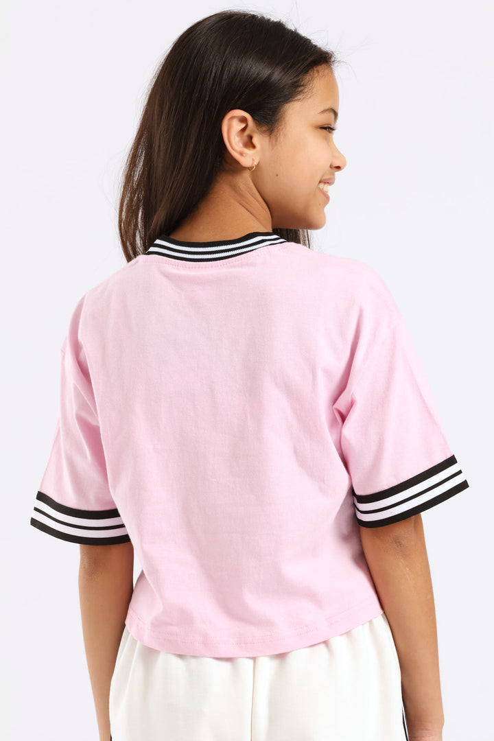 Girls Sport Jersey Tee - Pink