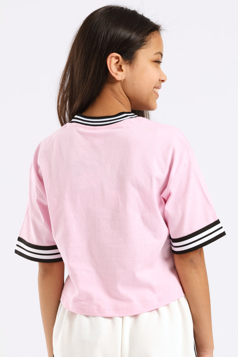 Girls Sport Jersey Tee - Pink