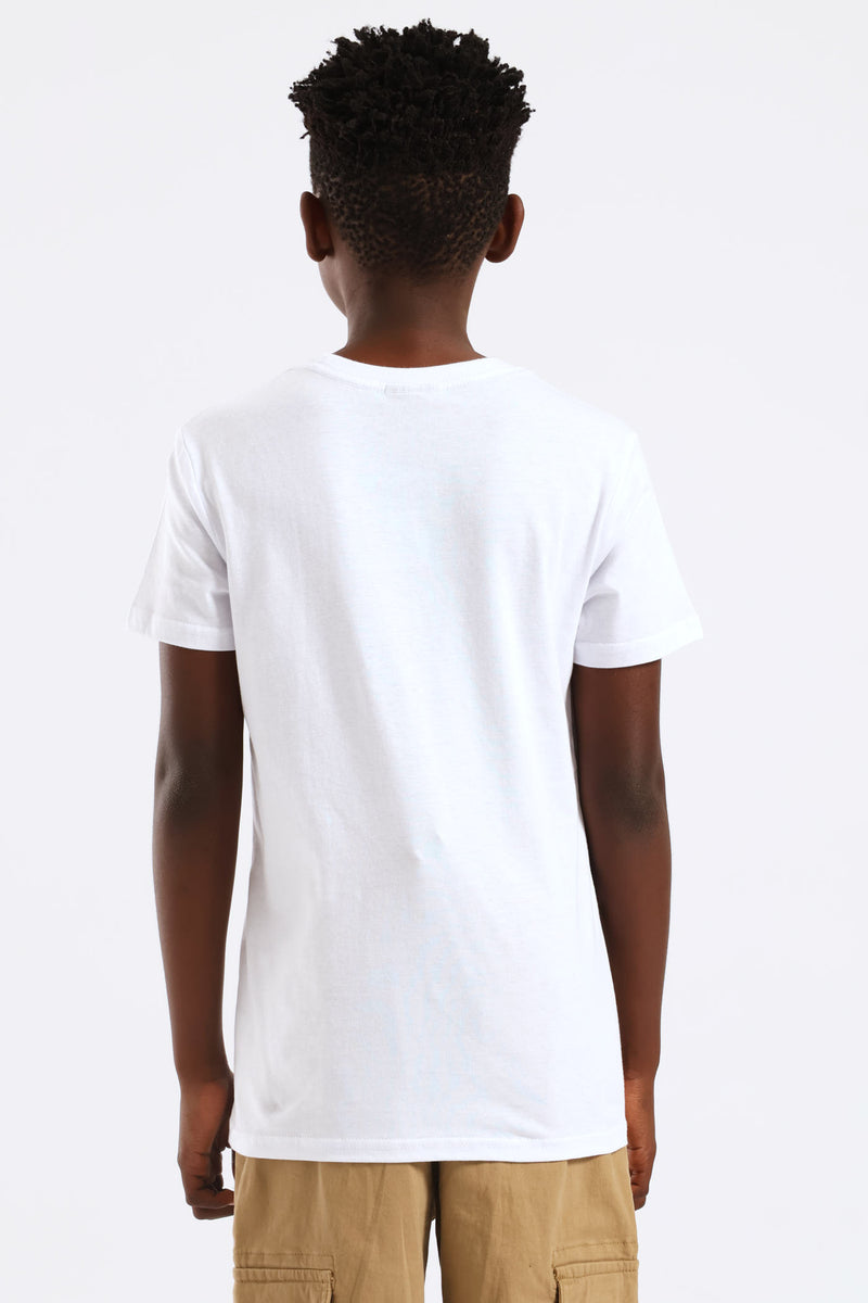 Boys Spray Paint Gamer Print Tee - White