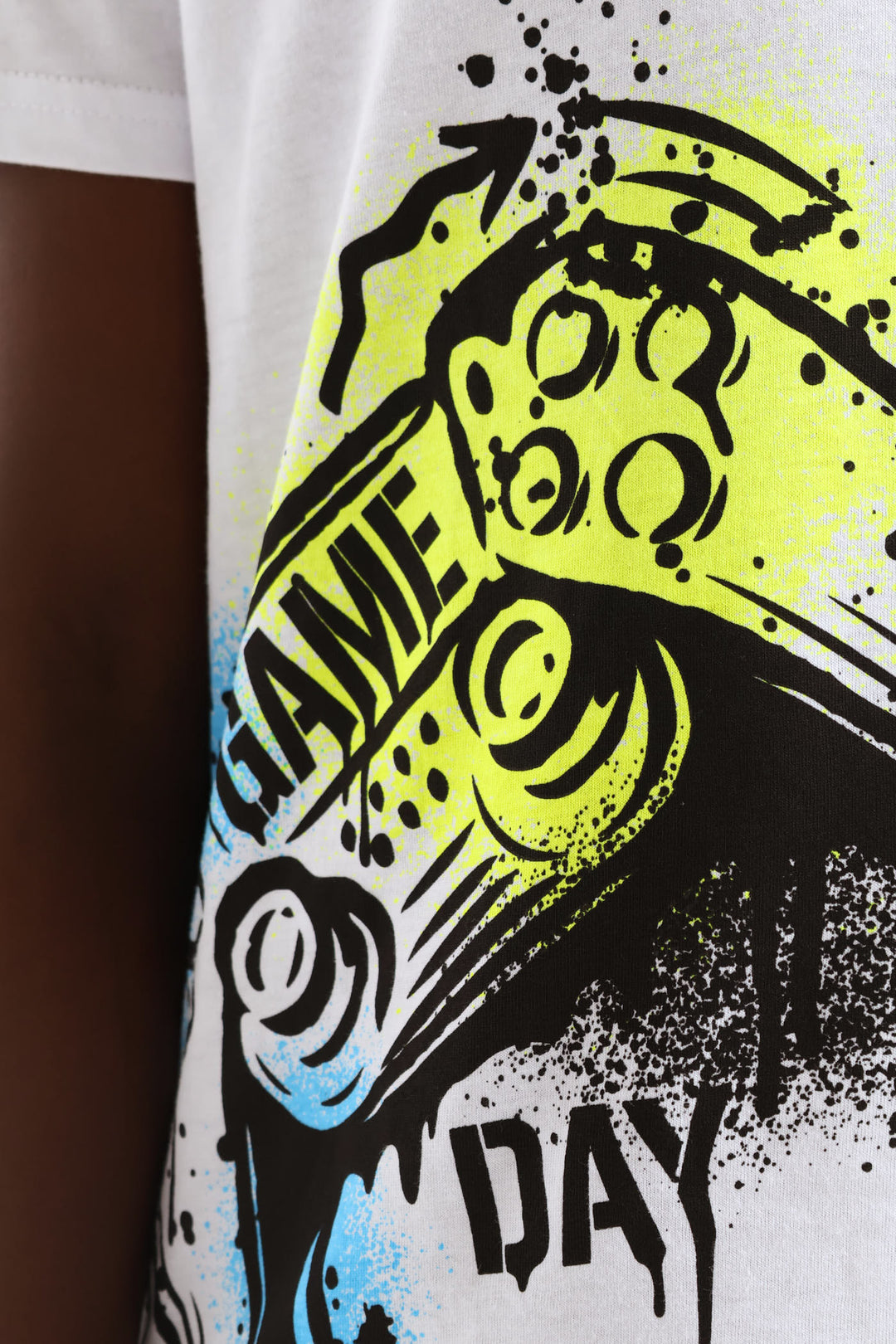 Boys Spray Paint Gamer Print Tee - White