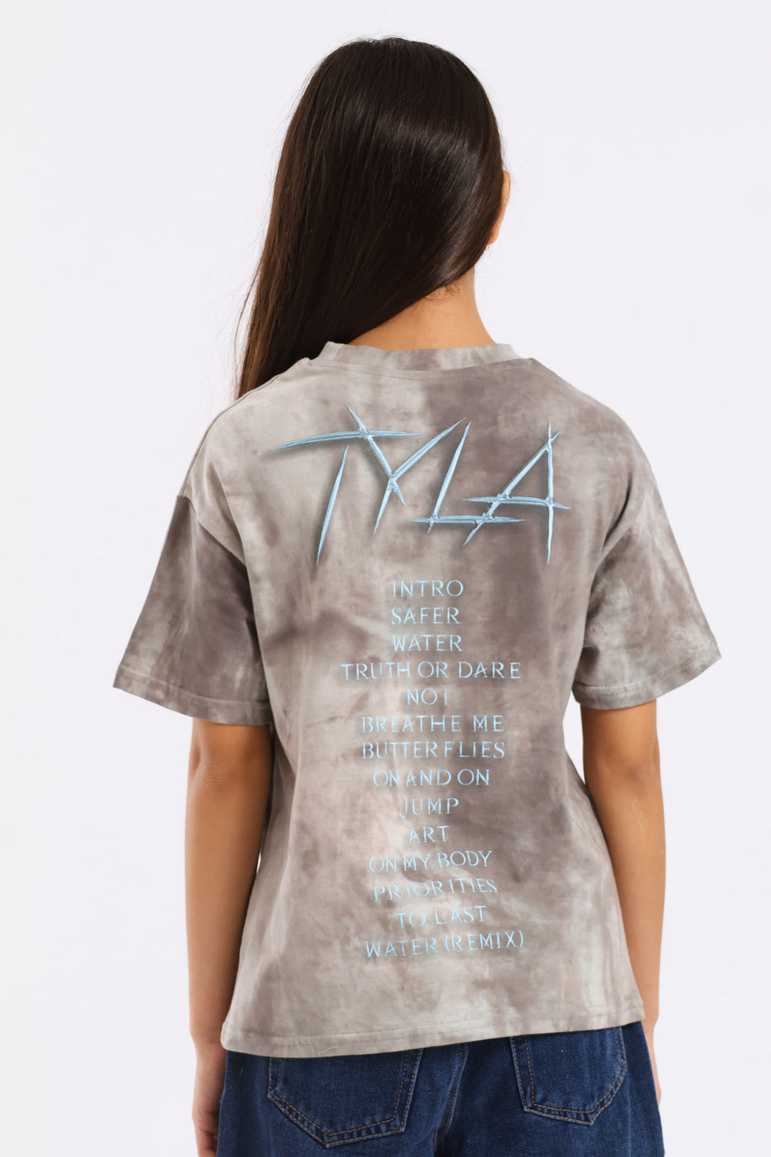 Girls Tyla Oversized Tee - Charcoal