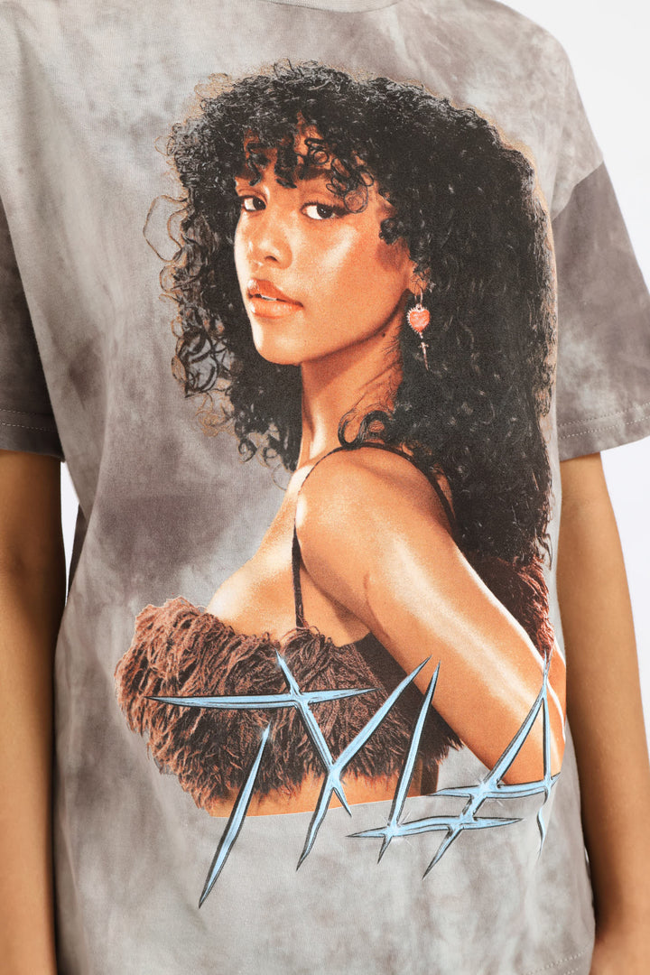 Girls Tyla Oversized Tee - Charcoal