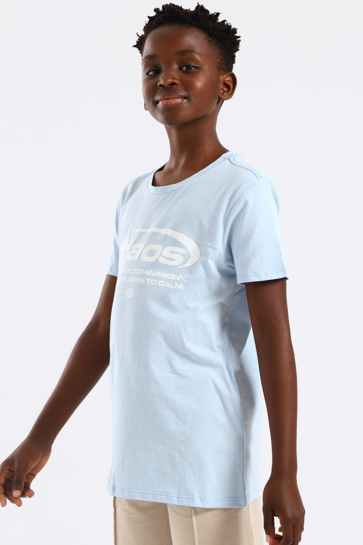 Boys Chaotic Print Tee - Light Blue