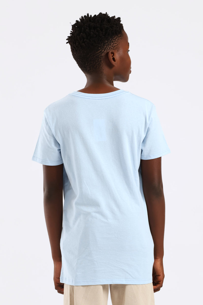 Boys Chaotic Print Tee - Light Blue