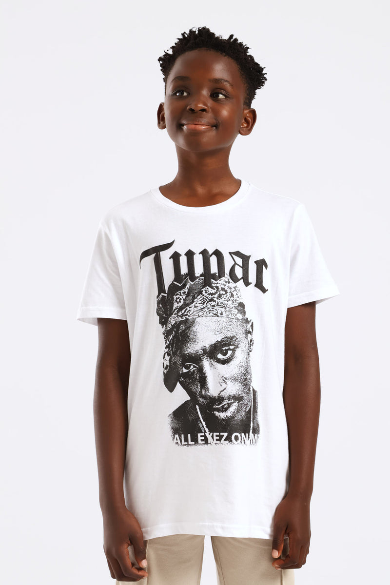 Boys Tupac T-Shirt - White
