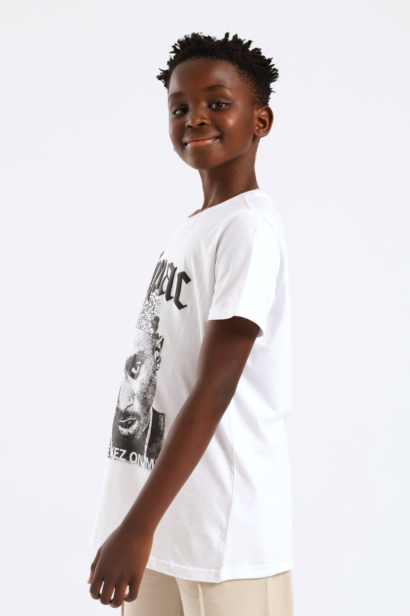 Boys Tupac T-Shirt - White