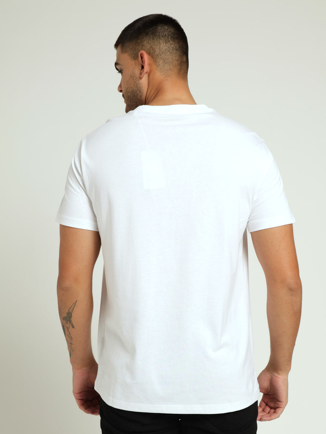 Palm Embroidered Tee - White