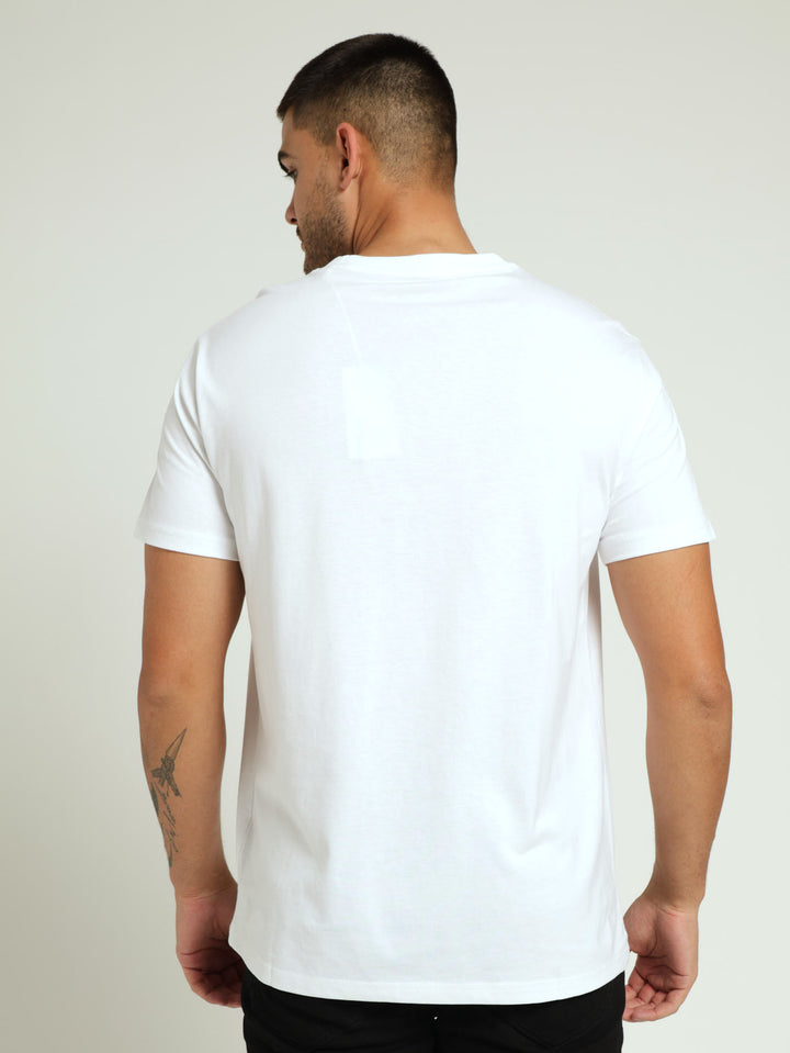 Palm Embroidered Tee - White