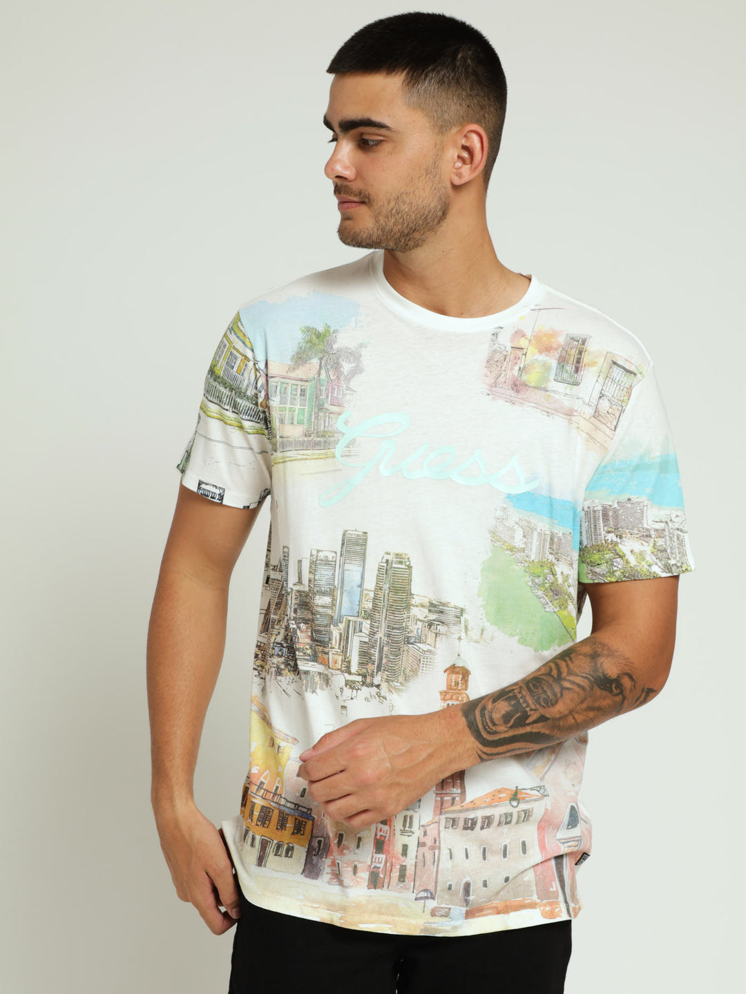 Riviera Postcard Tee - Off White