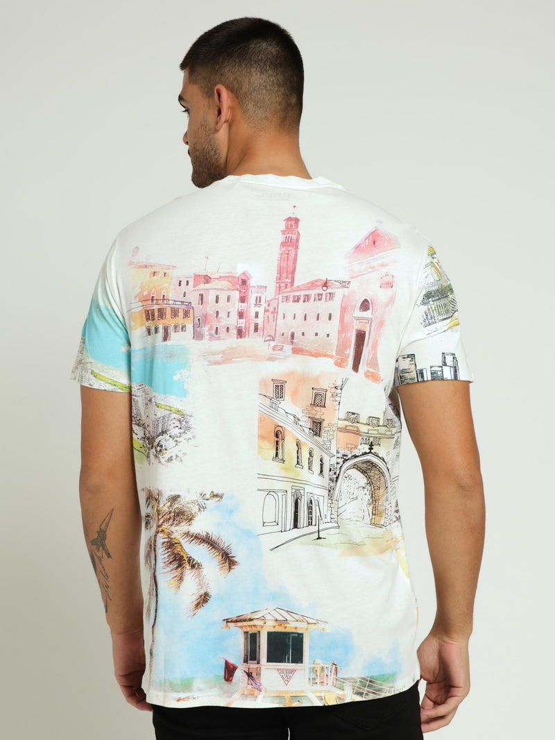 Riviera Postcard Tee - Off White