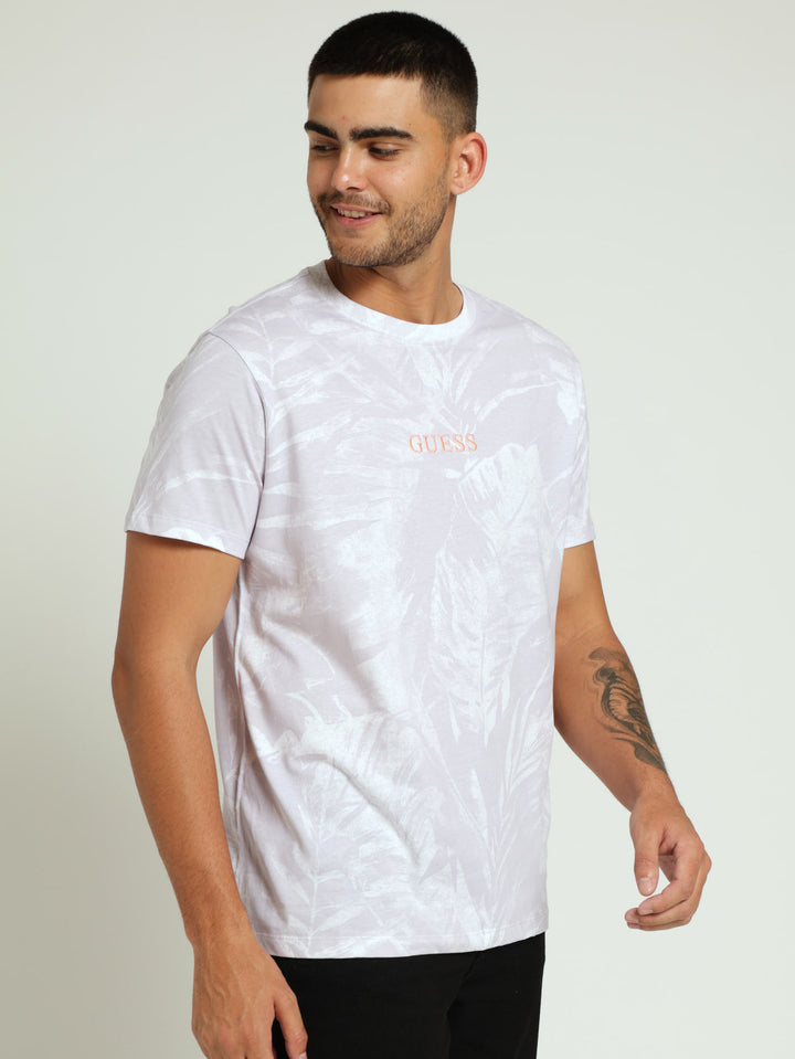 Short Sleeve Print Tee - Lilac