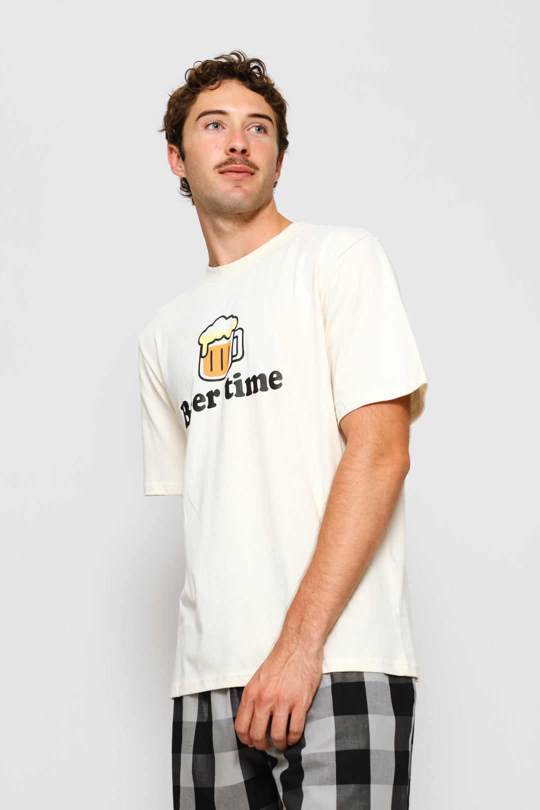 Beer Time Slogan Tee - Cream