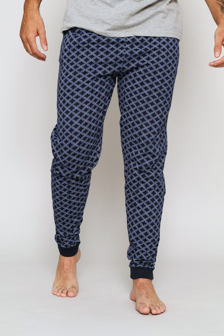 Print Knit Sleep Jogger - Navy