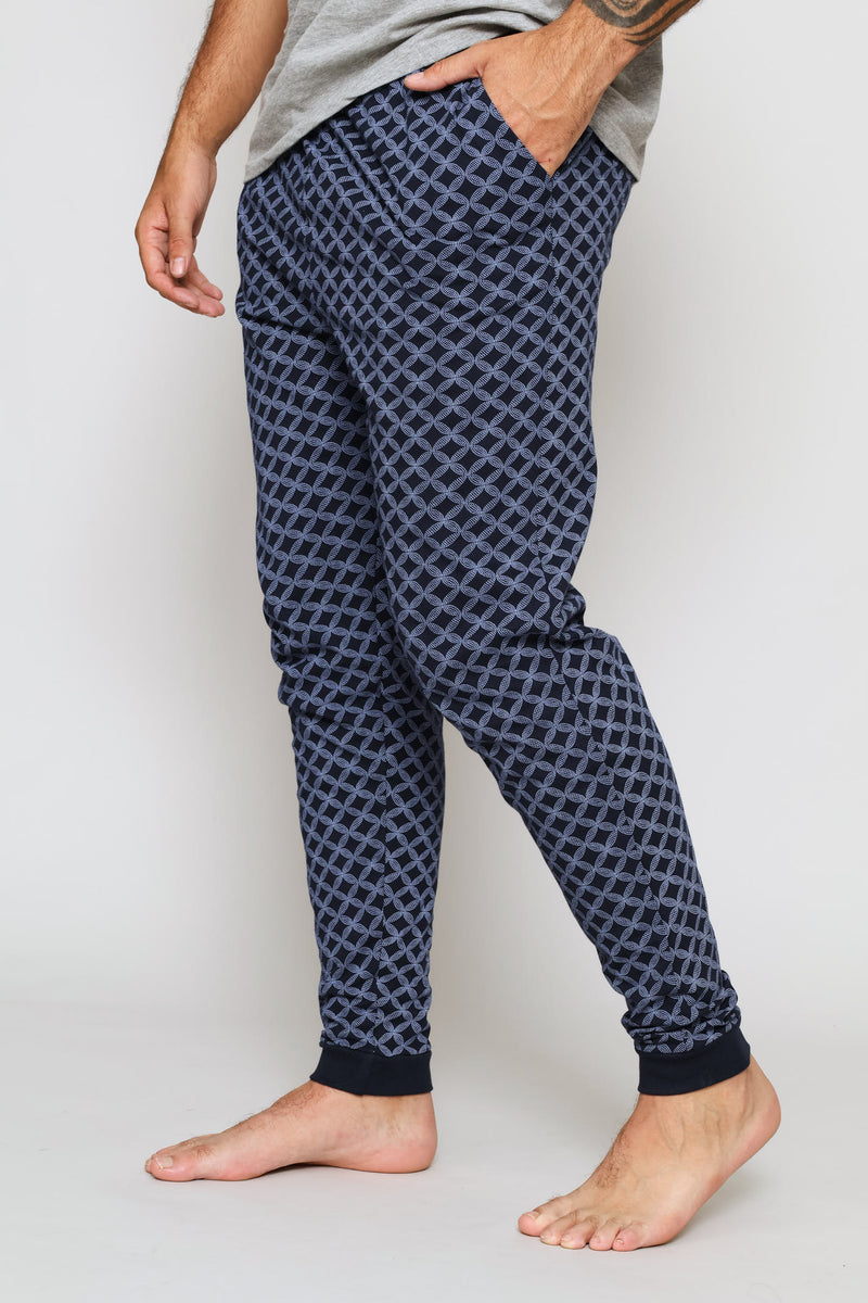 Print Knit Sleep Jogger - Navy