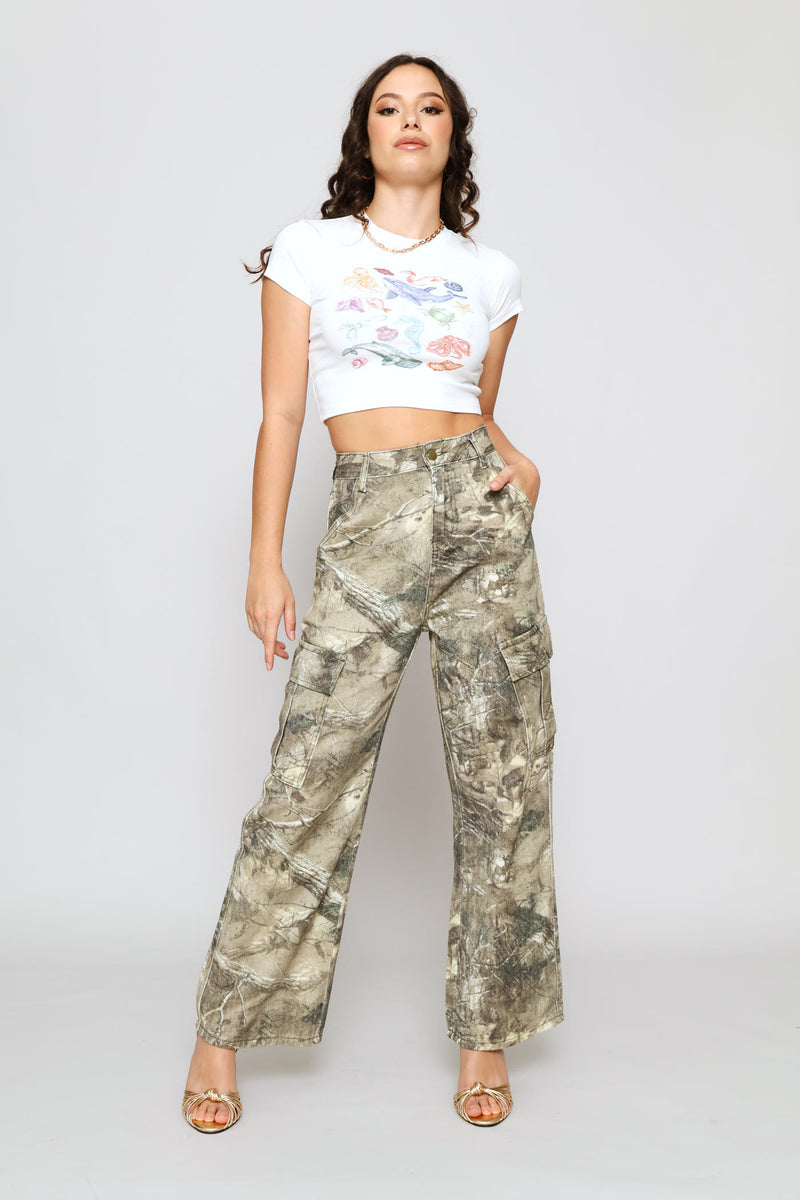 Wide Leg Denim Jeans - Multi