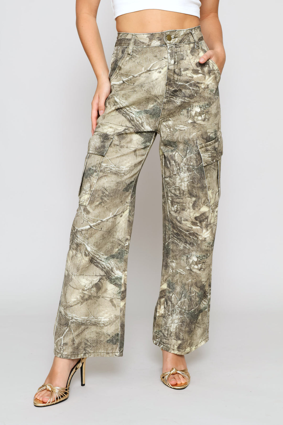 Wide Leg Denim Jeans - Multi