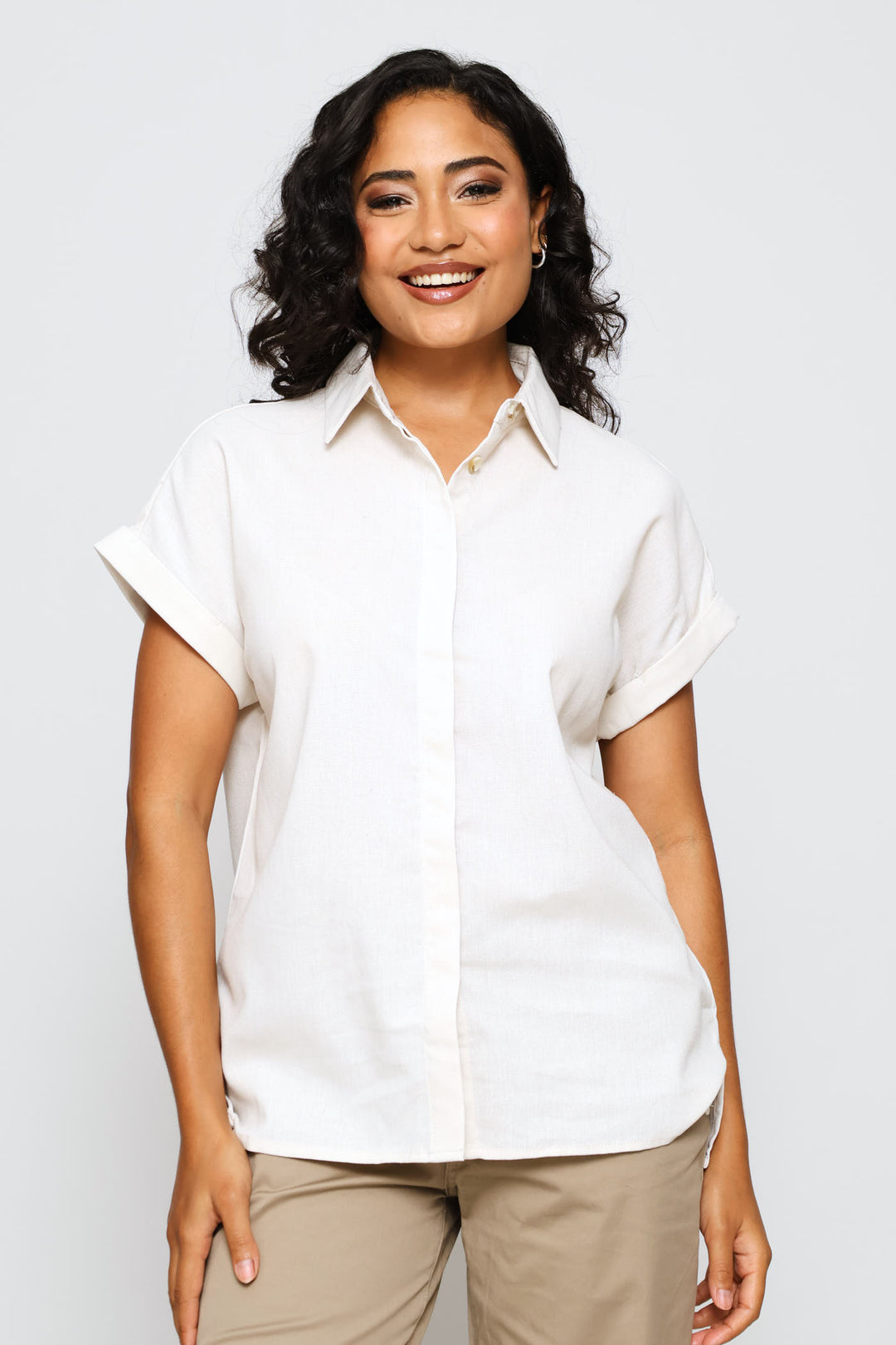 Easy Wearing Linen Shirt - Light Stone