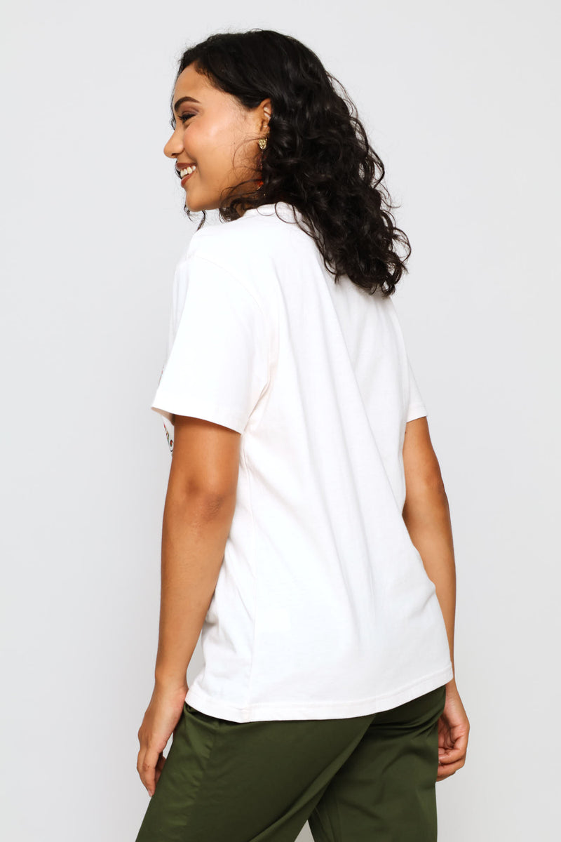 Bonjour Paisley Tee - White
