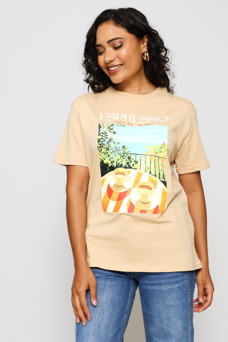 Espresso With A View Tee - Latte