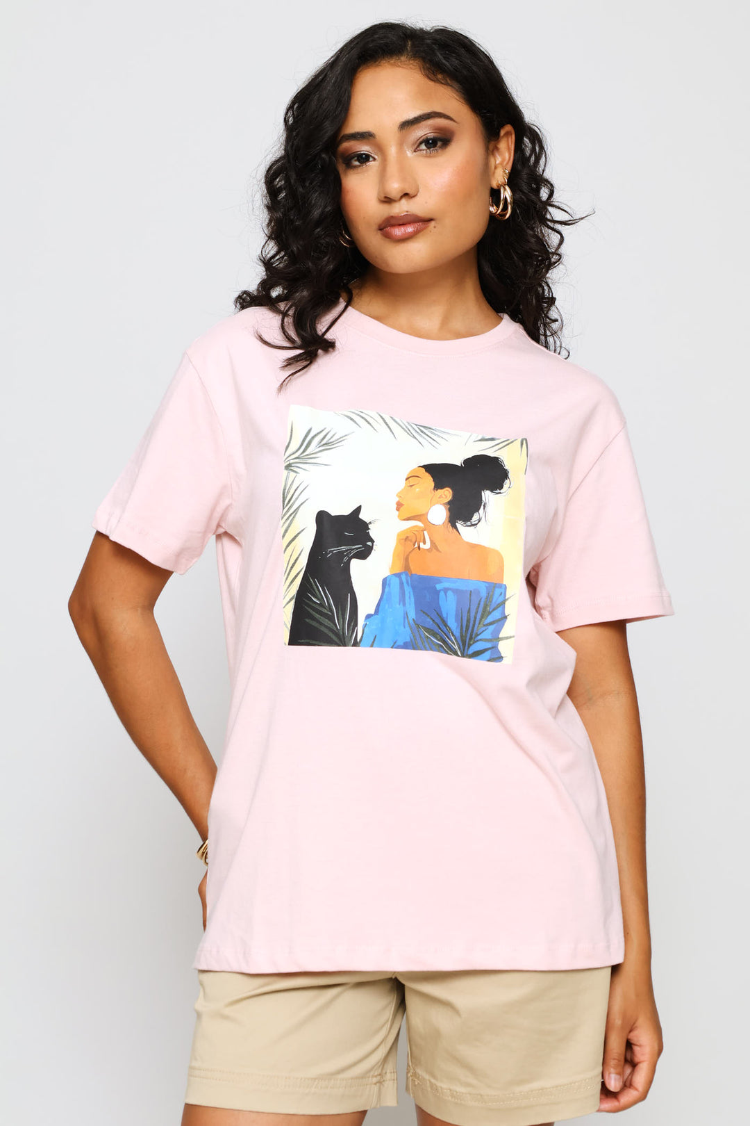 Panther & Lady Tee - Light Pink