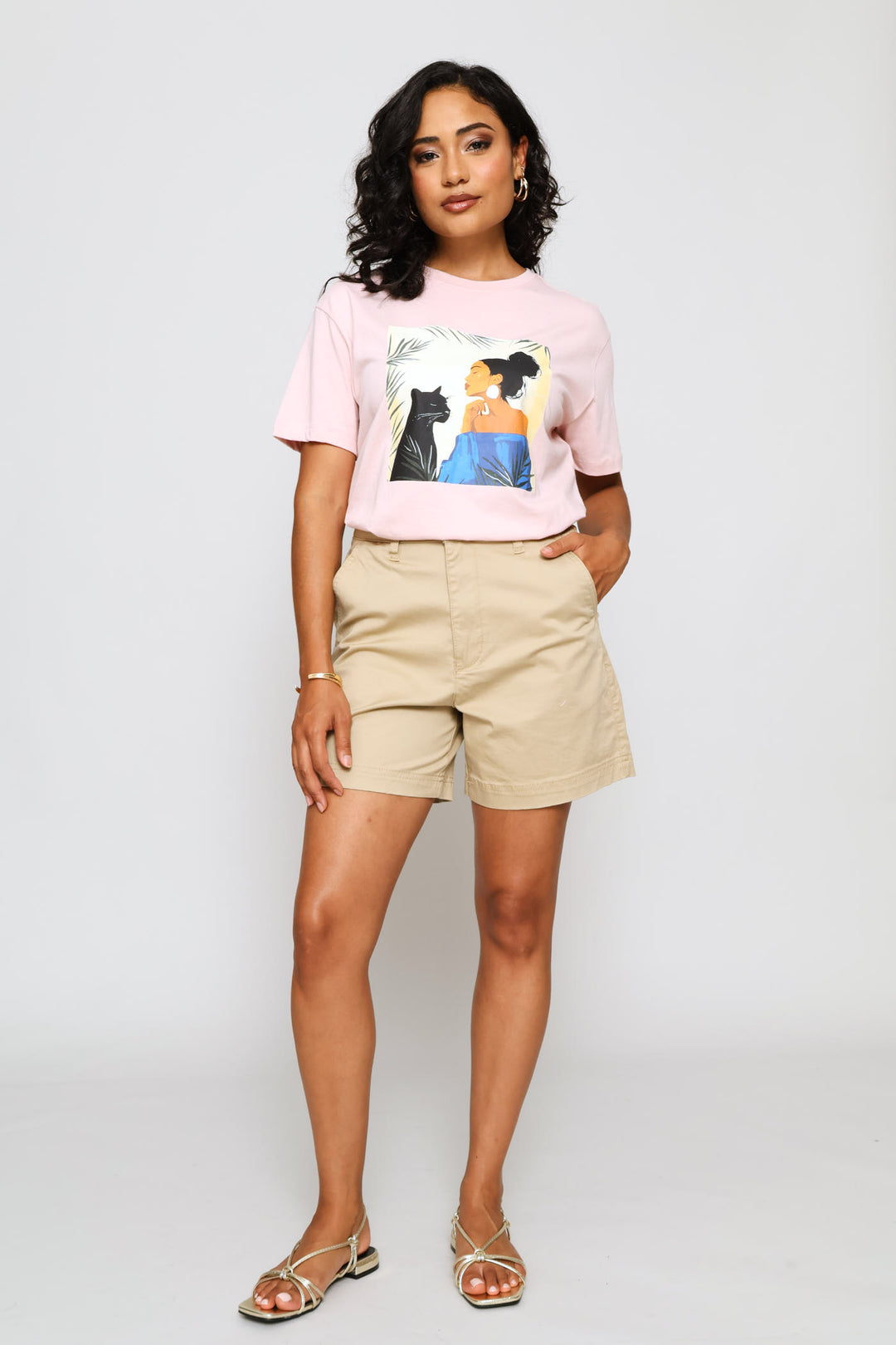 Panther & Lady Tee - Light Pink