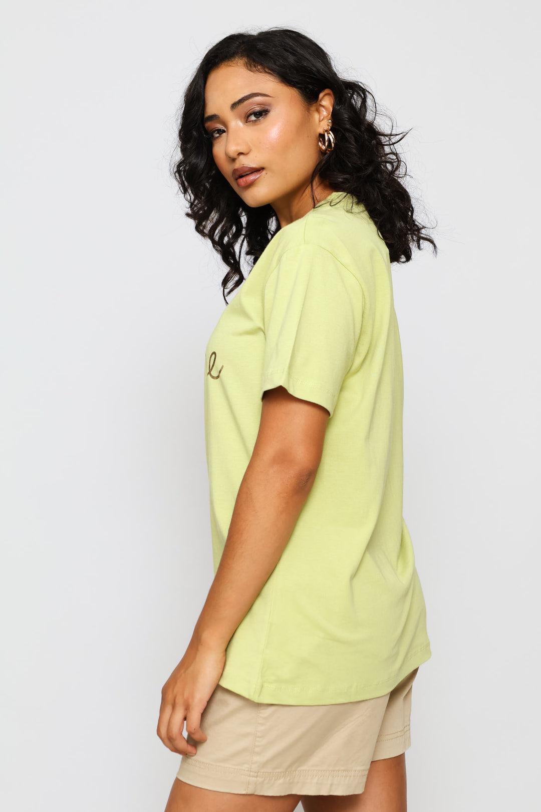 Hello Sunshine Foil Tee - Pistachio Green
