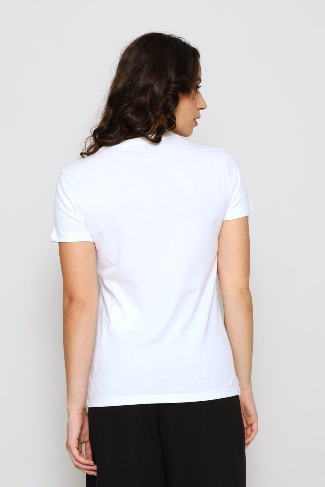 Floral Print Logo Tee - White