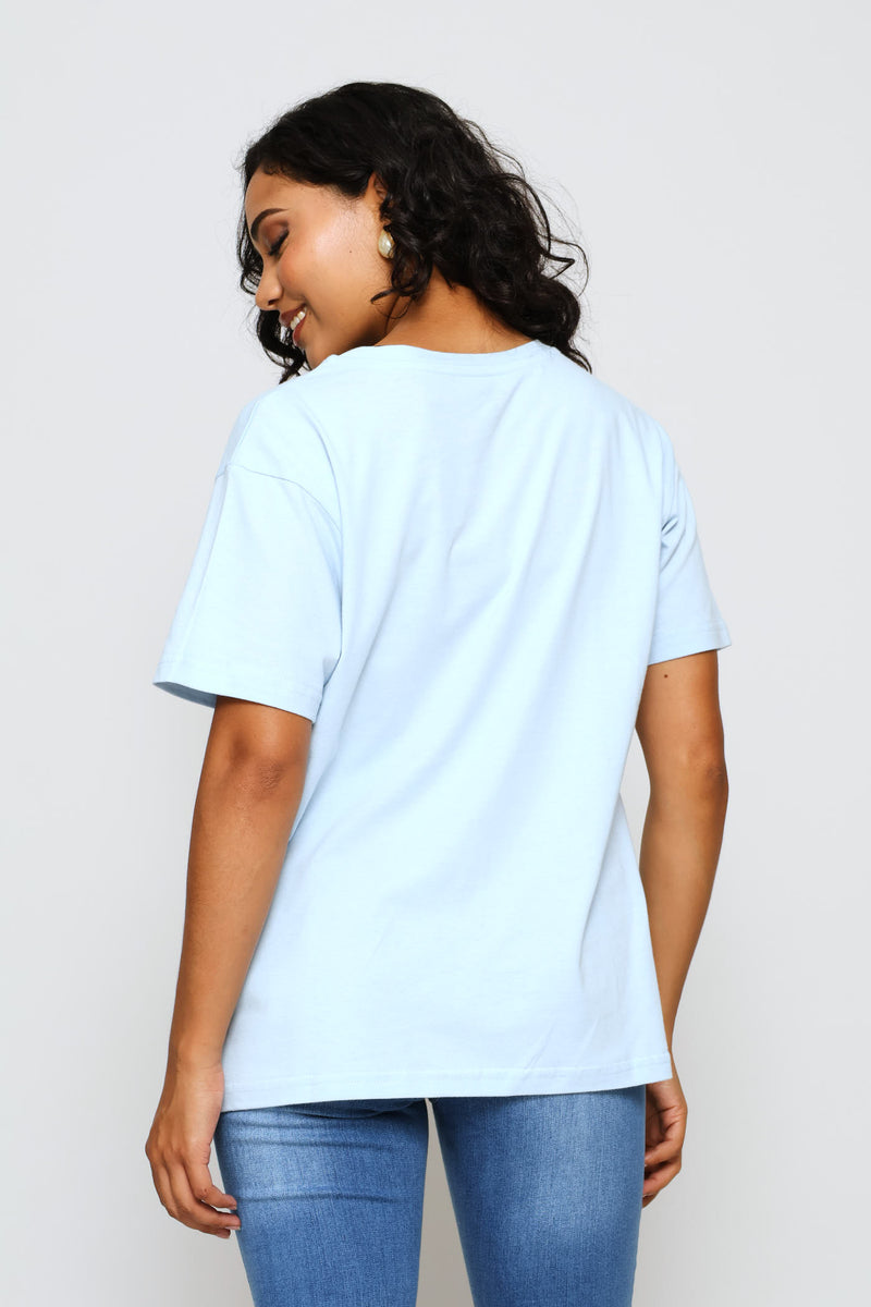 La Dolce Vita Oysters Tee - Baby Blue