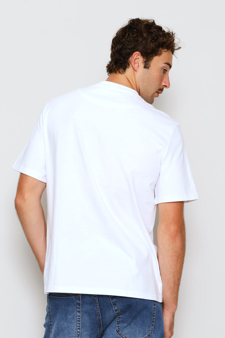 Heavy Weight Printed Crew Tee - White
