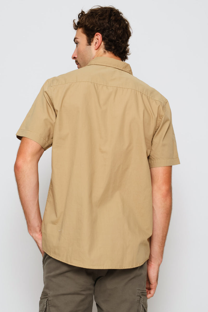 Panel Poplin Shirt - Taupe
