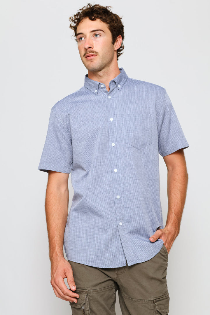 Heathered Slub Shirt - Navy
