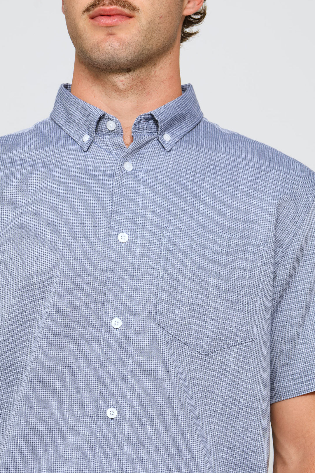 Heathered Slub Shirt - Navy