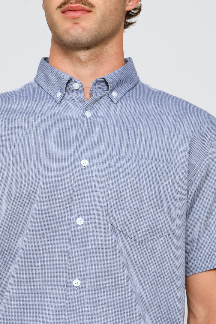 Heathered Slub Shirt - Navy