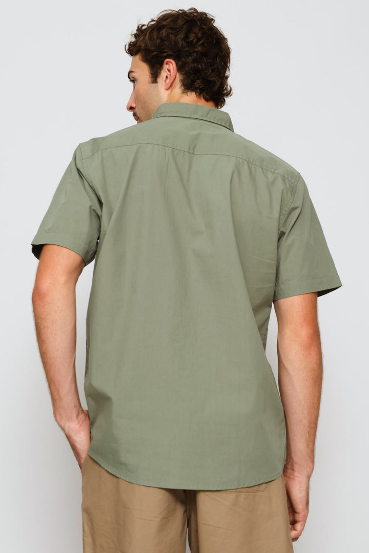 Panel Poplin Shirt - Sage
