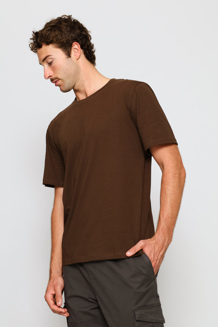 Plain Crew Tee - Chocolate