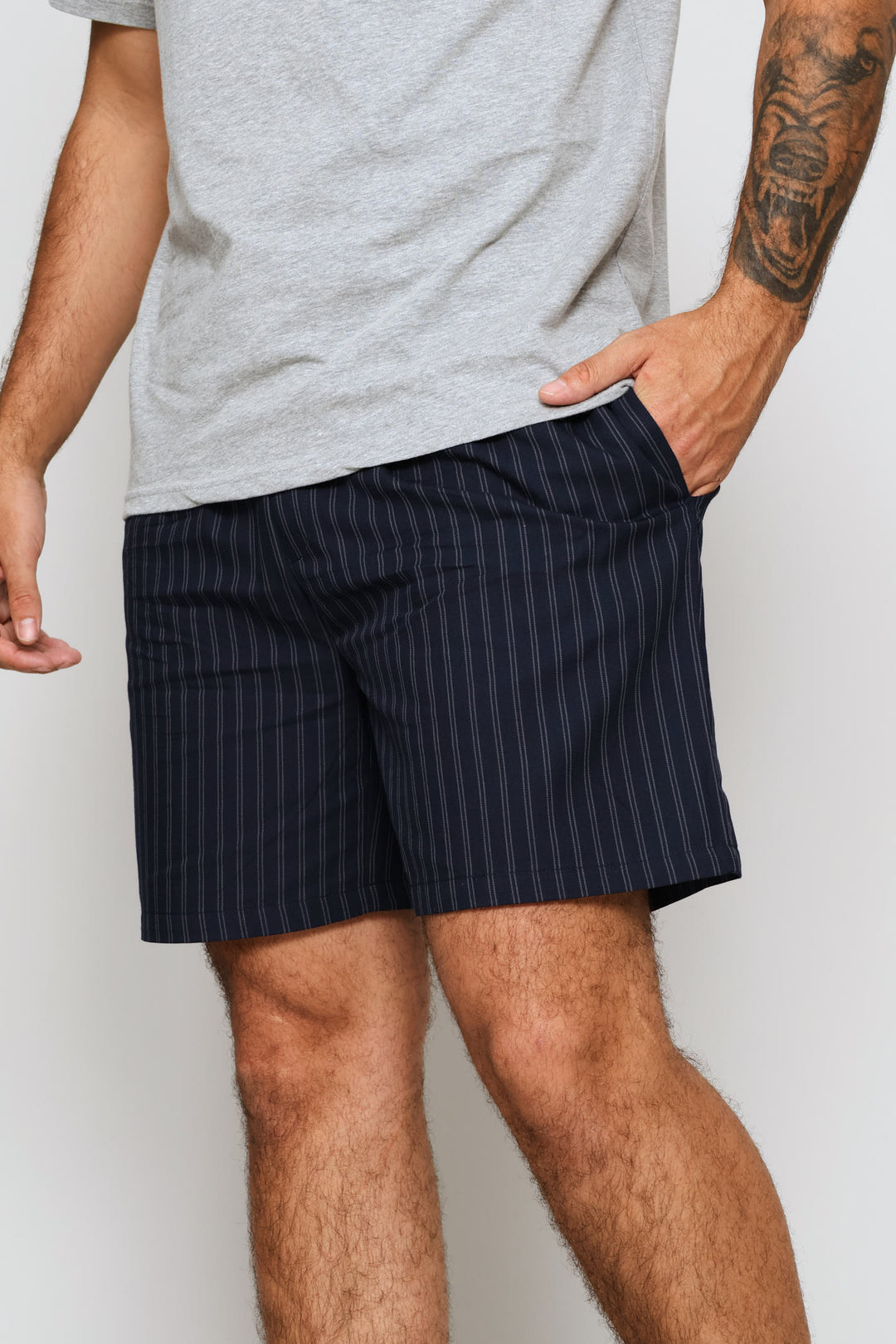 Stripe Woven Sleep Shorts - Navy/Indigo