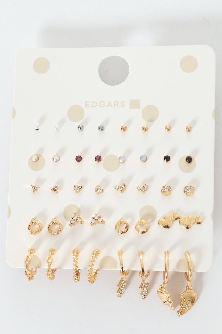 Pre-Girls 20 Pack Earings - Gold