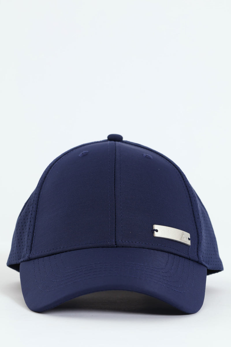 Runner Cap With Metal Ingot - Navy