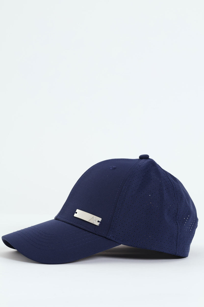 Runner Cap With Metal Ingot - Navy