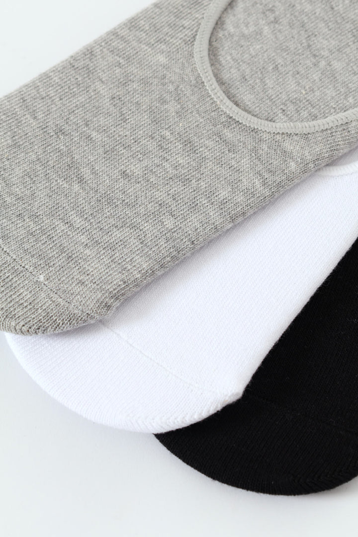 3 Pack Secret Socks - Black/White/Grey
