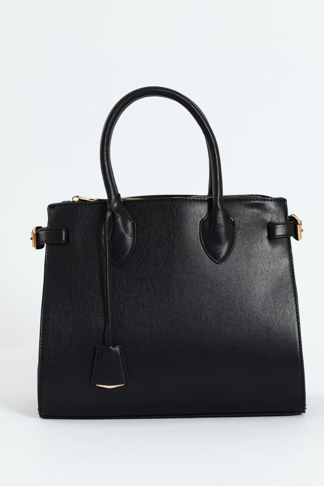 Multi Compartment Tote With Buckle Detail - Black