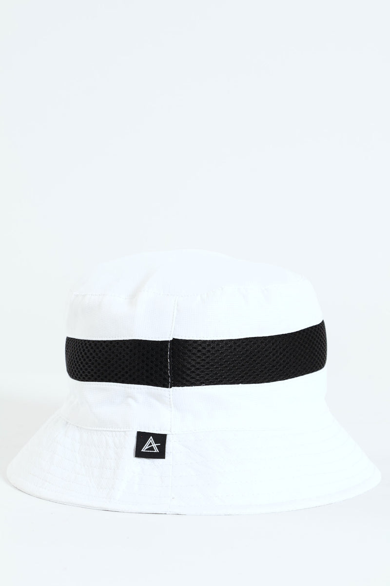 Bucket Hat With D-Ring - White