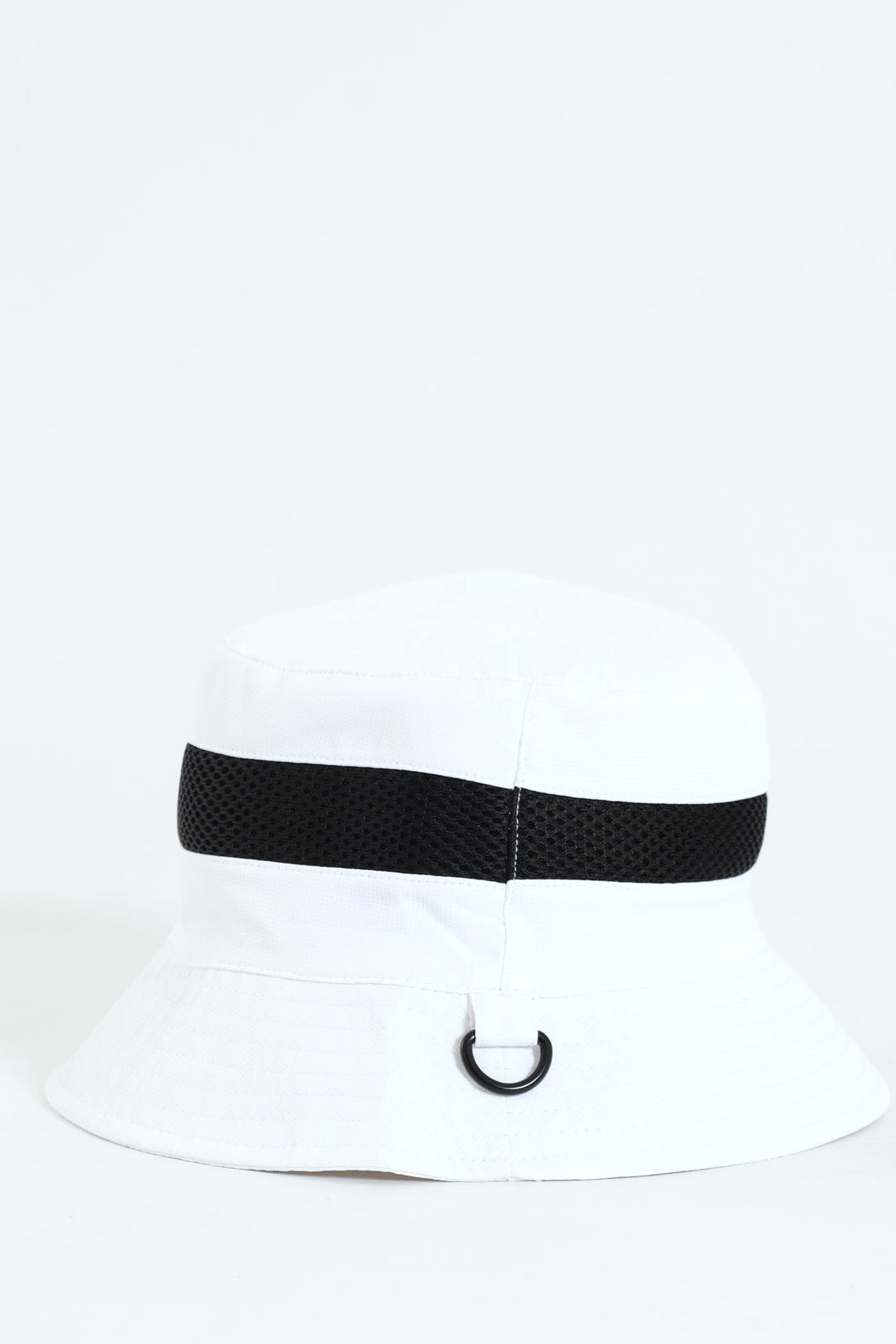 Bucket Hat With D-Ring - White