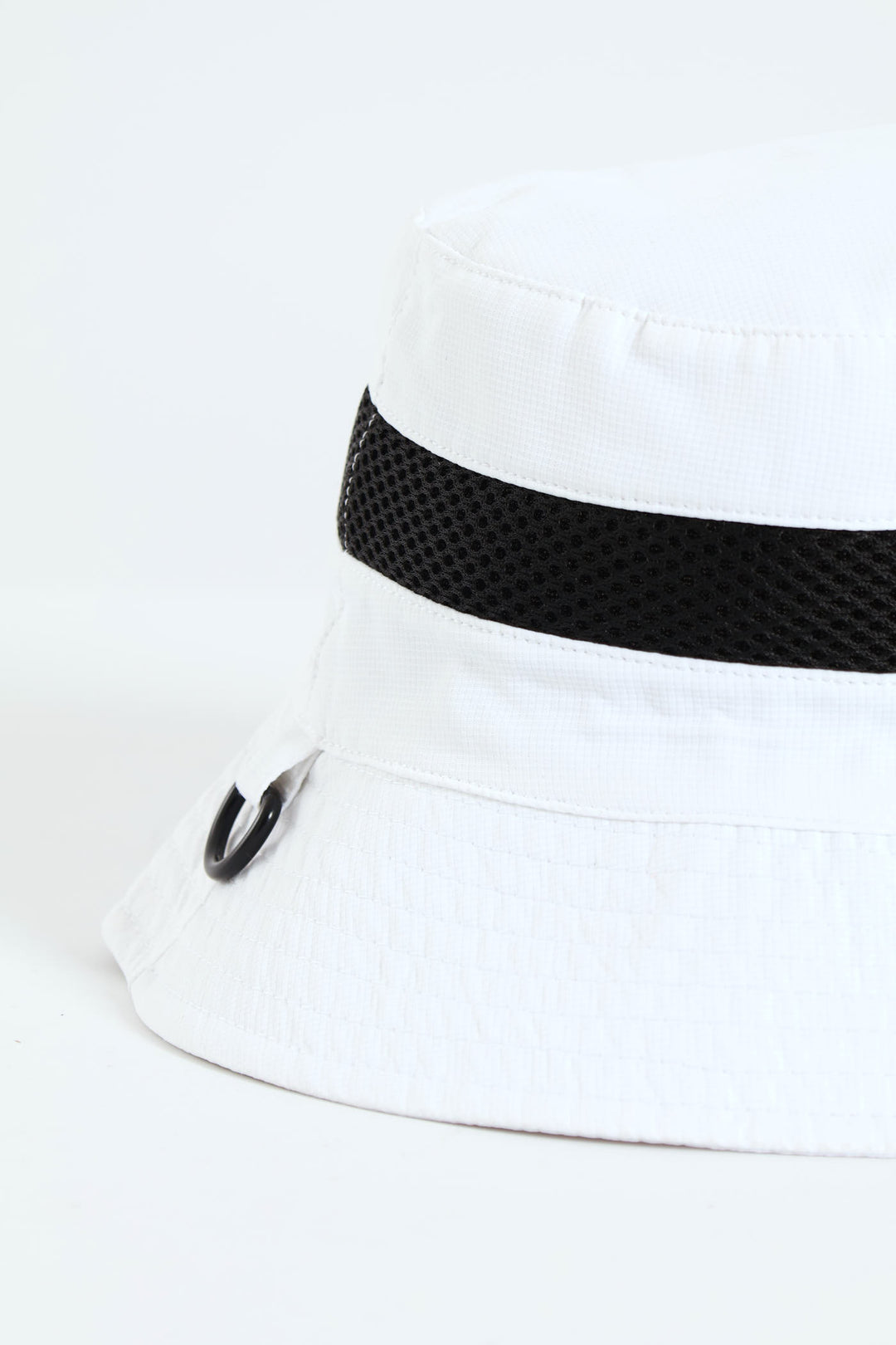 Bucket Hat With D-Ring - White